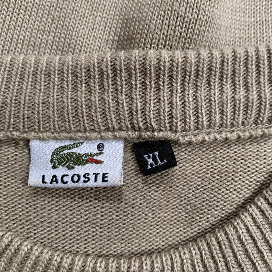 LACOSTE - 【LACOSTE】ラコステ (XL) コットン 総柄 刺繍 ニット LACOSTE - 【LACOSTE】ラコステ (XL) コットン 総柄 刺繍 ニット