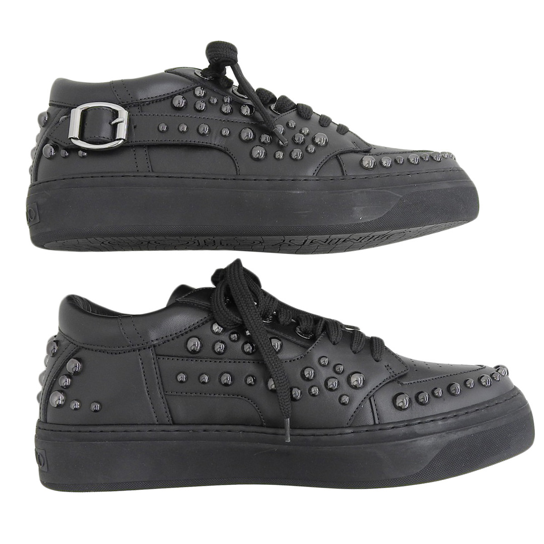 JIMMY CHOO - ジミーチュウ スタッズ レザー スニーカー メンズ JIMMY CHOO - ジミーチュウ スタッズ レザー スニーカー メンズ
