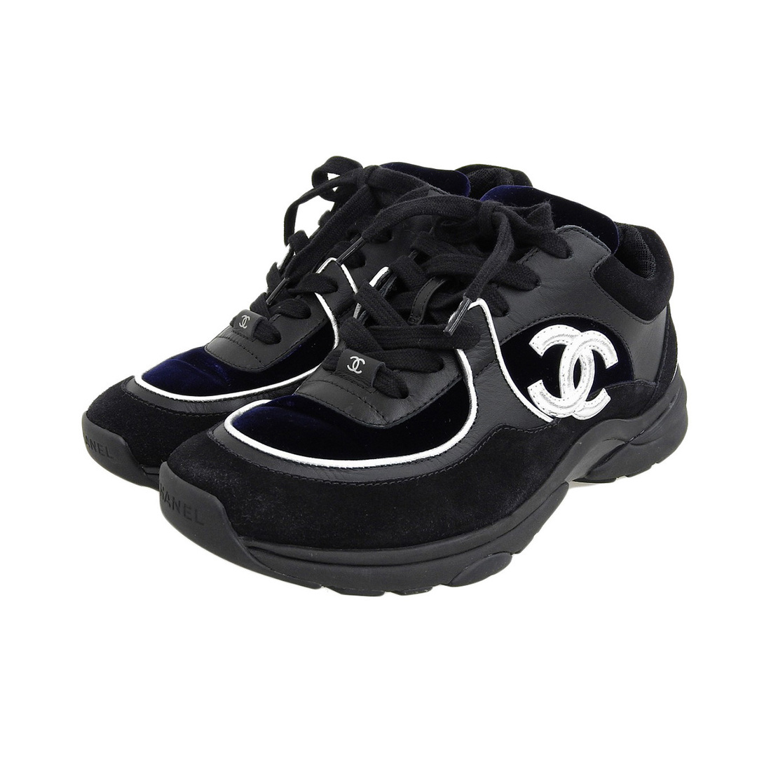CHANEL - シャネル ココマーク ベロア スウェード スニーカー CHANEL - シャネル ココマーク ベロア スウェード スニーカー