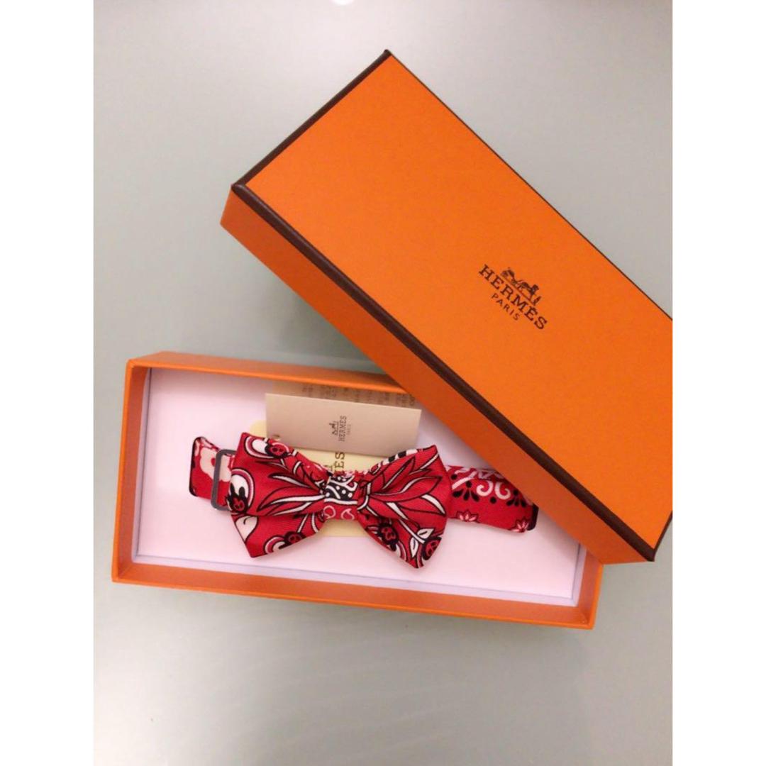 HERMES(エルメス)の【HERMES】超レア!ミニボウタイ 花咲く織物 エルメス レディースのファッション小物(バンダナ/スカーフ)の商品写真