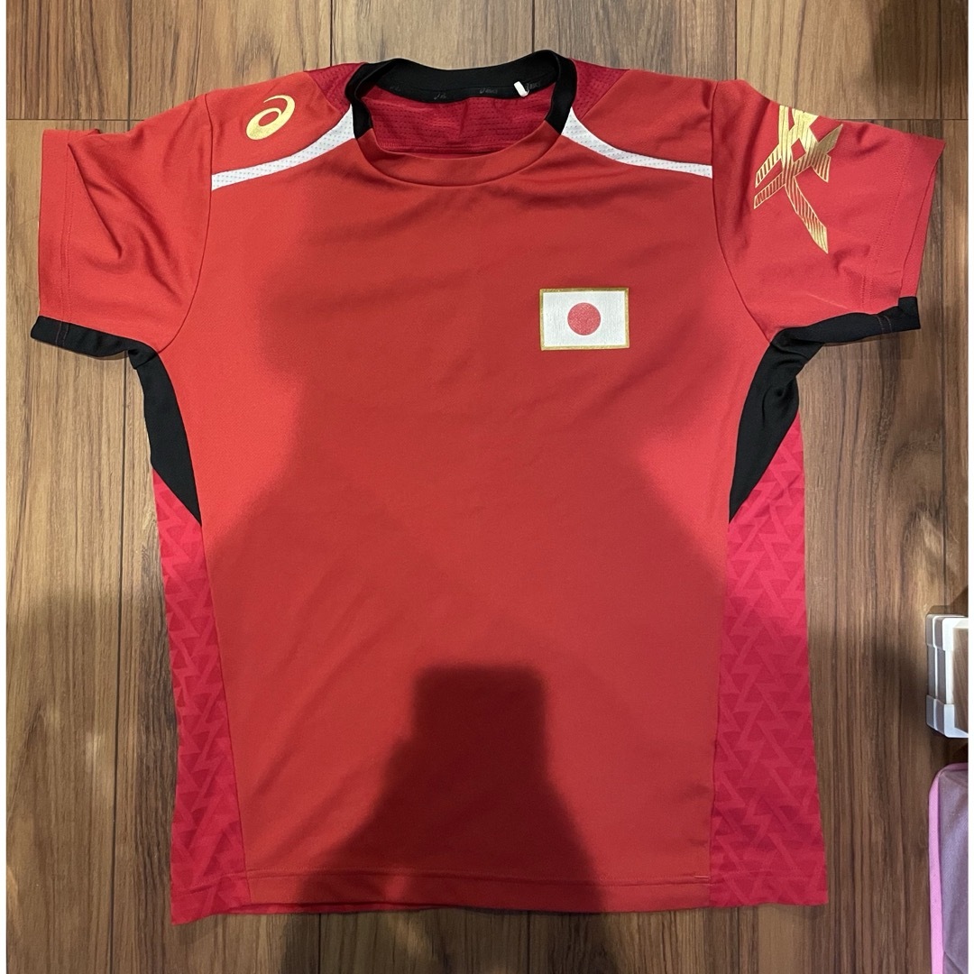 asics - レスリング 日本代表JPN WRESTLING TEAM 赤 Tシャツの asics - レスリング 日本代表JPN WRESTLING TEAM 赤 Tシャツの