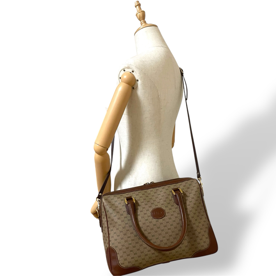 GUCCI - 美品 グッチ ボストンバッグ 2way 総柄 マイクロGG GUCCI - 美品 グッチ ボストンバッグ 2way 総柄 マイクロGG