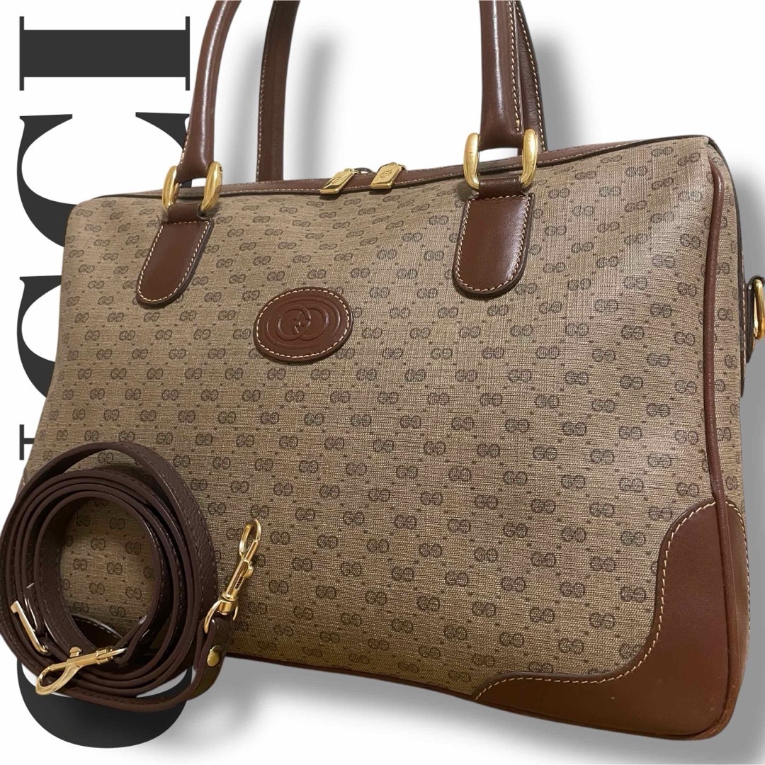 GUCCI - 美品 グッチ ボストンバッグ 2way 総柄 マイクロGG GUCCI - 美品 グッチ ボストンバッグ 2way 総柄 マイクロGG