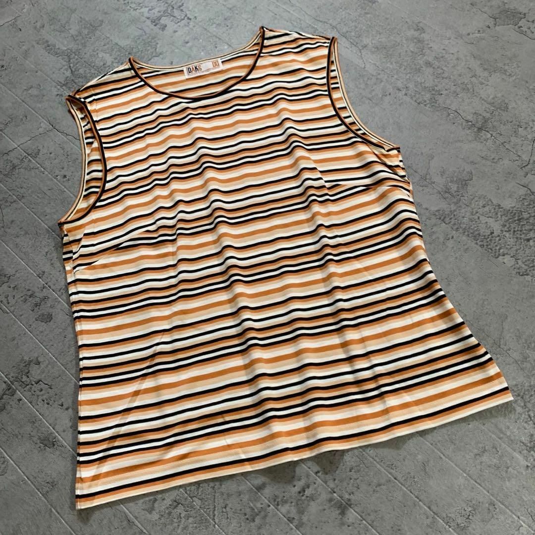 DAKS - 【DAKS】(L) 日本製 コットン 総柄 ボーダー ニット DAKS - 【DAKS】(L) 日本製 コットン 総柄 ボーダー ニット