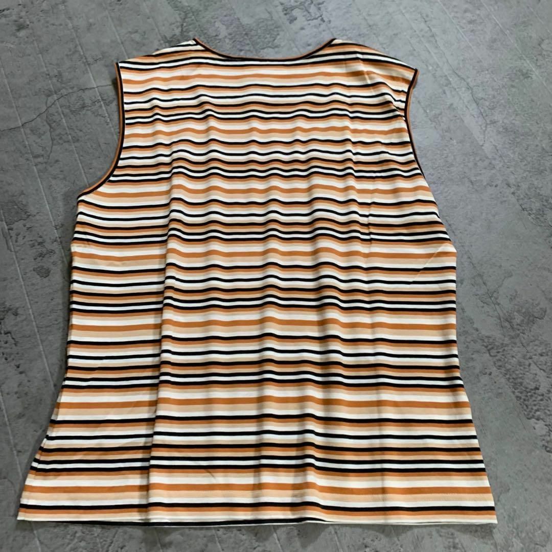 DAKS - 【DAKS】(L) 日本製 コットン 総柄 ボーダー ニット DAKS - 【DAKS】(L) 日本製 コットン 総柄 ボーダー ニット
