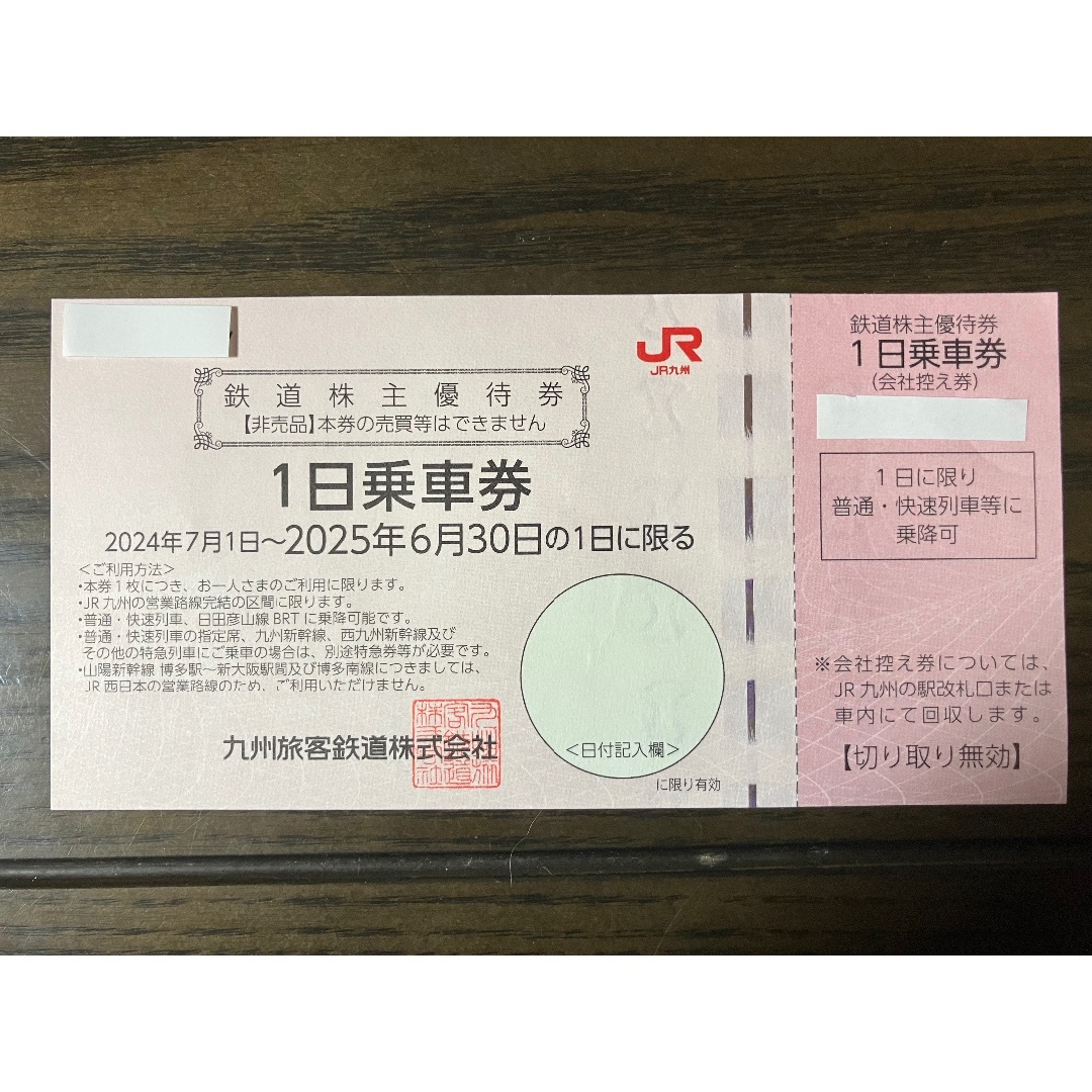 JR九州株主優待券（一日乗車券）の通販 by りん's shop｜ラクマ