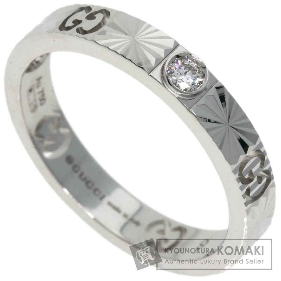 GUCCI - GUCCI アイコン 1P ダイヤモンド #9 リング・指輪 K18WG GUCCI - GUCCI アイコン 1P ダイヤモンド #9 リング・指輪 K18WG