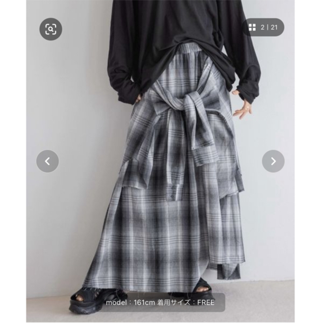 JEANASIS - JEANASIS シャツライクアシメチェックスカートの通販 JEANASIS - JEANASIS シャツライクアシメチェックスカートの通販