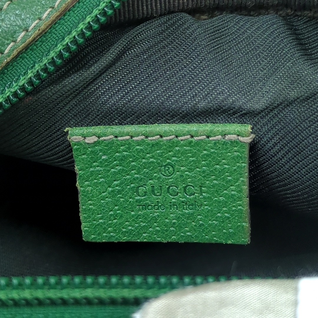 GUCCI - GUCCI グッチ GG柄 キャンバス レザー ポーチ ブラウン GUCCI - GUCCI グッチ GG柄 キャンバス レザー ポーチ ブラウン