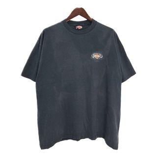 ハーレーダビッドソン(Harley Davidson)の90年代 USA製 HARLEY DAVIDSON ハーレーダビッドソン HAWAII ハワイ ロゴ Ｔシャツ モーターサイクル ブラック(メンズ XL)中古 古着 U0590(Tシャツ/カットソー(半袖/袖なし))