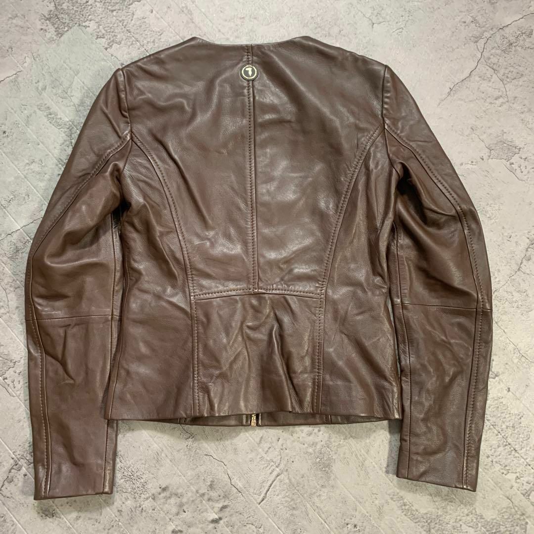 Trussardi - 【TRUSSARDI JEANS】(38) ラムレザー ノーカラー Trussardi - 【TRUSSARDI JEANS】(38) ラムレザー ノーカラー
