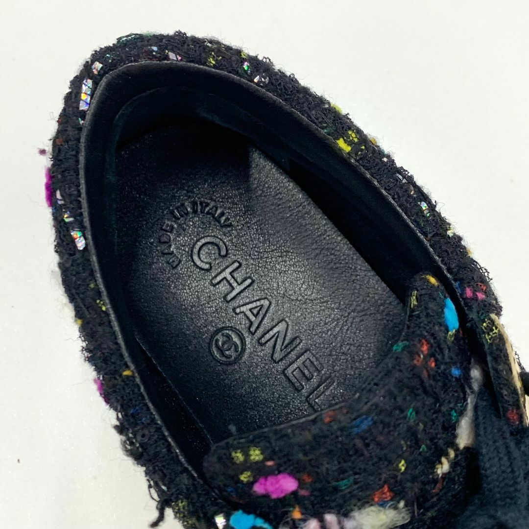 CHANEL - 9630 シャネル ツイード レザー ココマーク スニーカー CHANEL - 9630 シャネル ツイード レザー ココマーク スニーカー