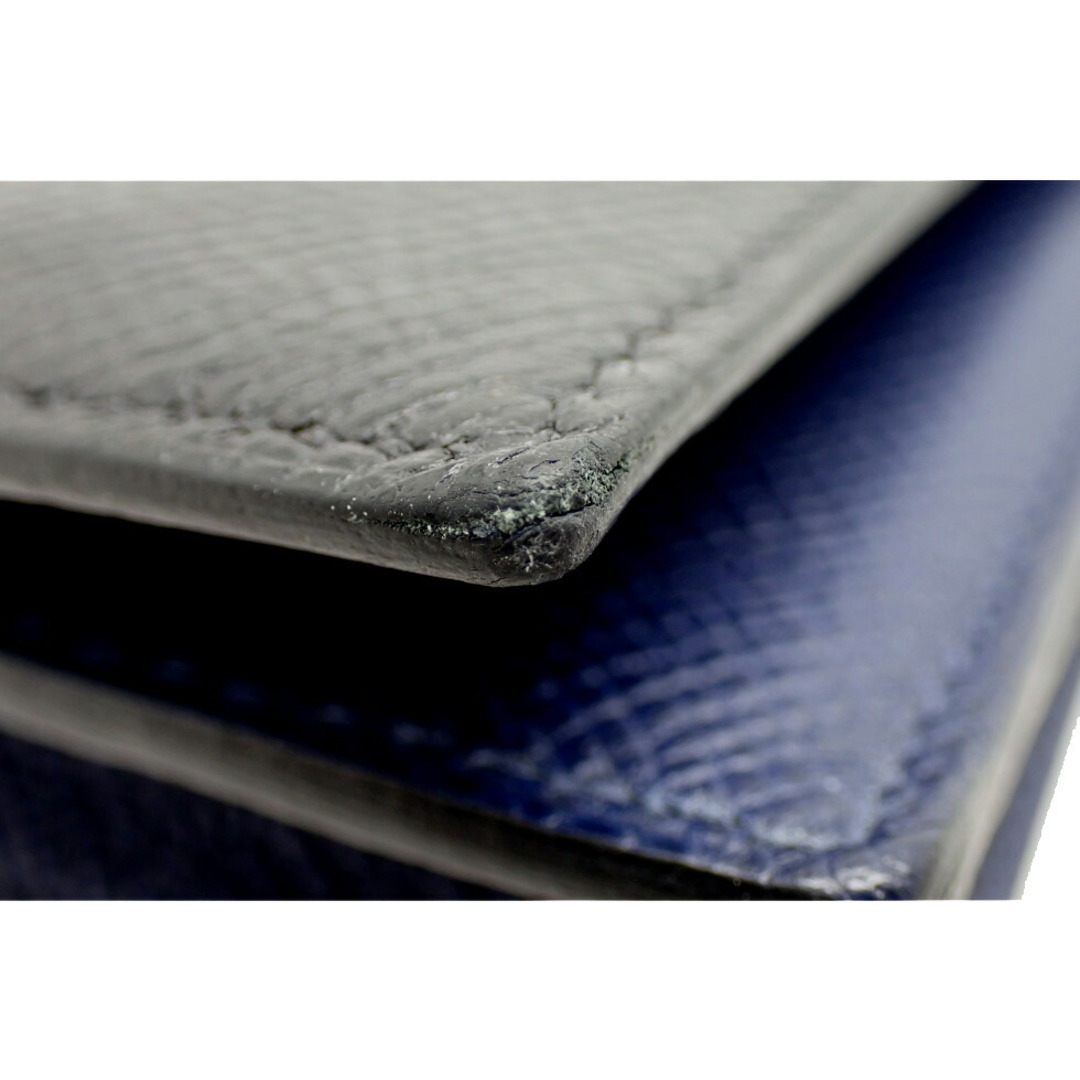 HERMES - エルメス エプソン ブラック×ブルーネイビー×GD金具 W HERMES - エルメス エプソン ブラック×ブルーネイビー×GD金具 W