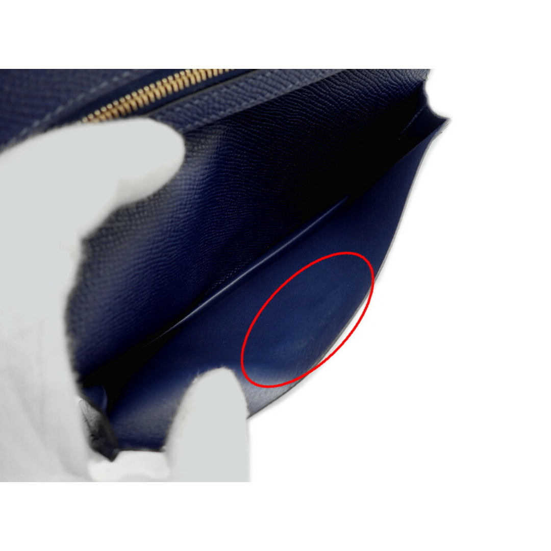 HERMES - エルメス エプソン ブラック×ブルーネイビー×GD金具 W HERMES - エルメス エプソン ブラック×ブルーネイビー×GD金具 W