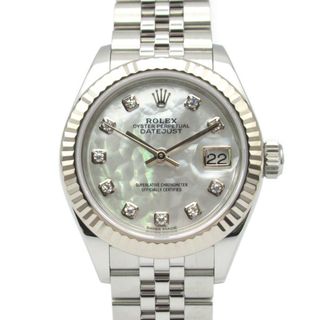 ロレックス(ROLEX)のロレックス ROLEX デイトジャスト 10Pダイヤ ランダム番 腕時計 時計 K18WG（ホワイトゴールド） ステンレススチール レディース ホワイト系 WHシェル/NP 279174NG 【中古】(腕時計)