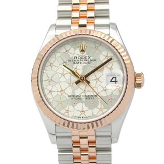 ロレックス(ROLEX)のロレックス ROLEX デイトジャスト 31 腕時計 時計 K18PG（ピンクゴールド） ステンレススチール レディース シルバー系 フローラルモチーフ 278271 【中古】(腕時計)