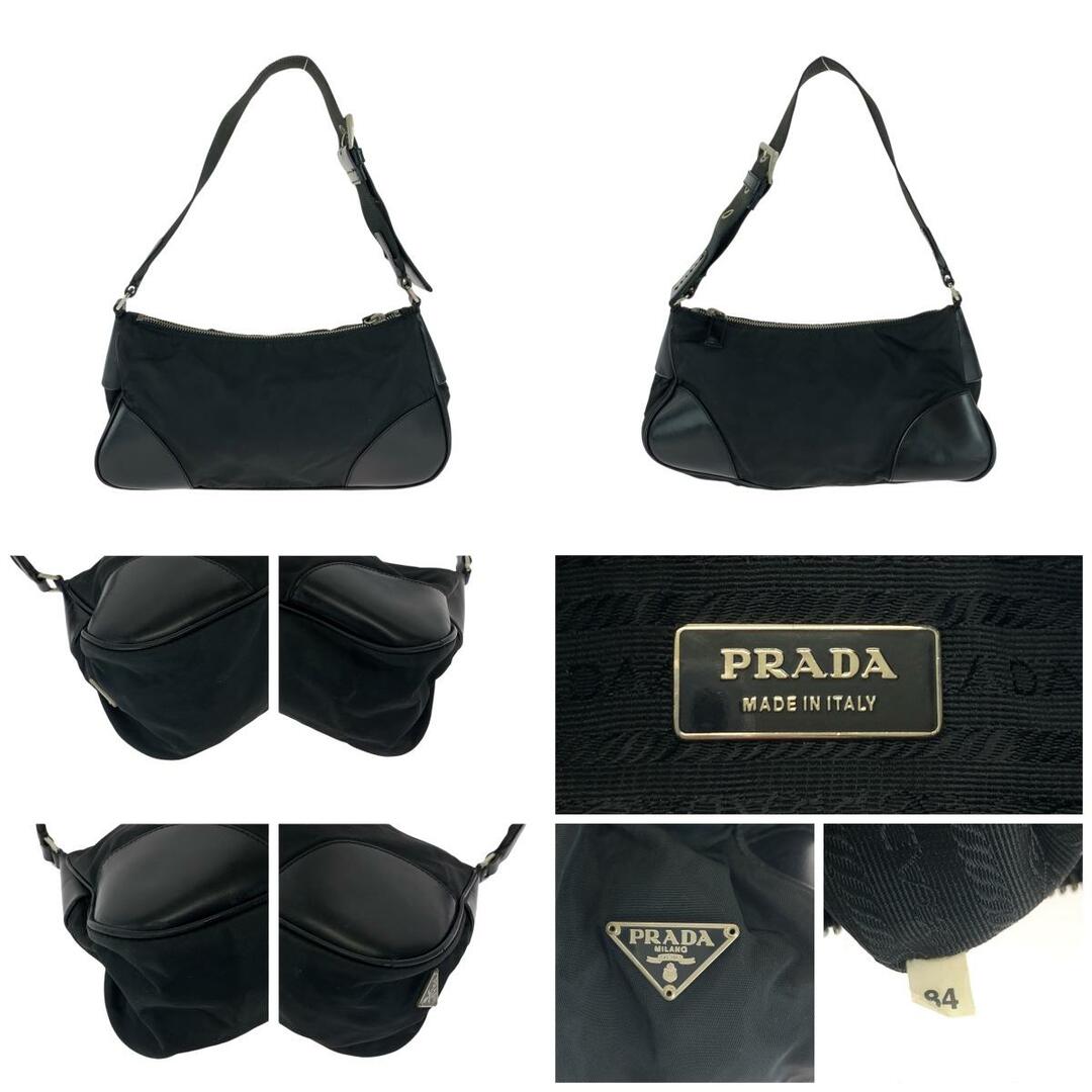 PRADA - PRADA プラダ テスート 三角ロゴプレート ブラック 黒 PRADA - PRADA プラダ テスート 三角ロゴプレート ブラック 黒