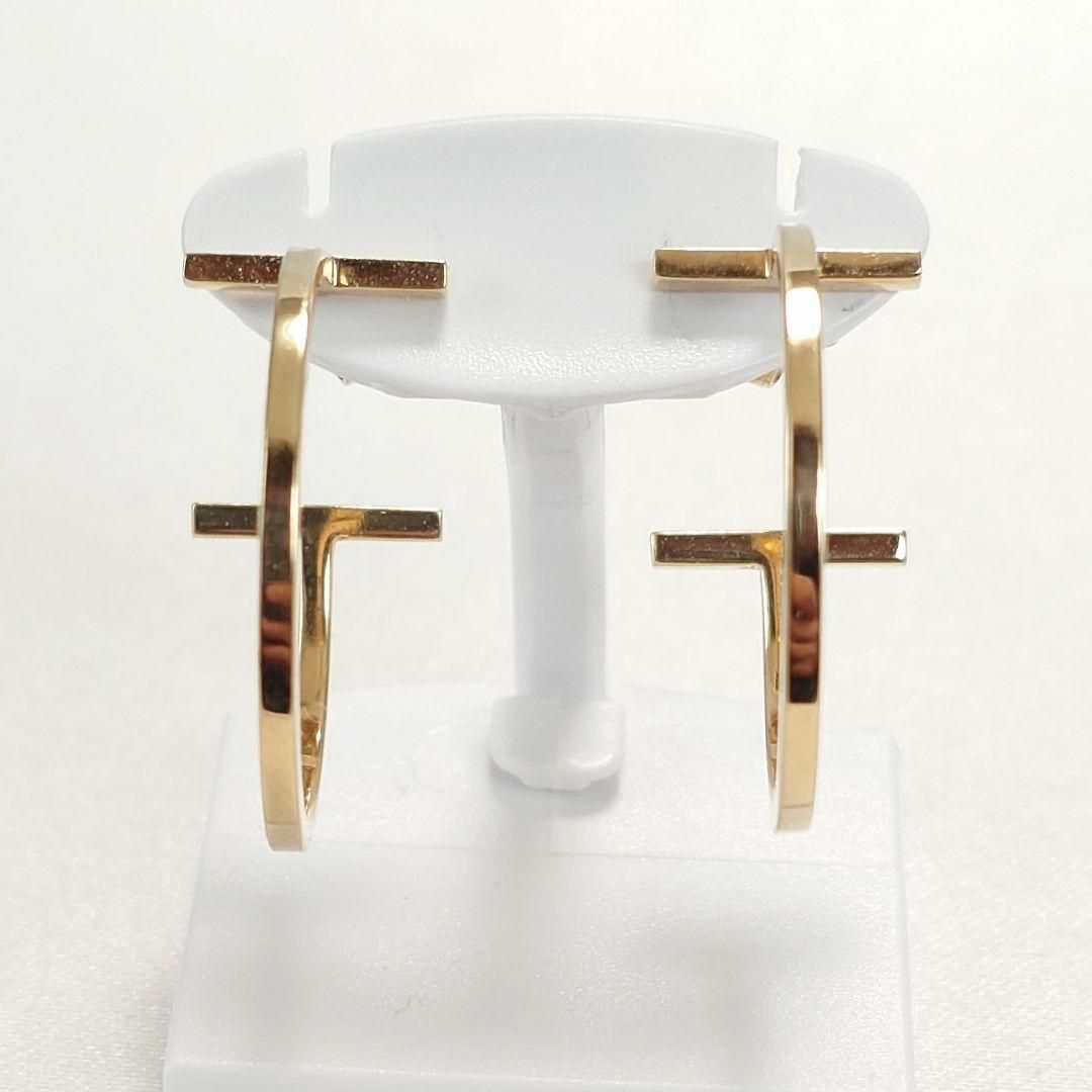 Tiffany & Co. - 【美品】ティファニー K18YG Tワイヤー フープ Tiffany & Co. - 【美品】ティファニー K18YG Tワイヤー フープ