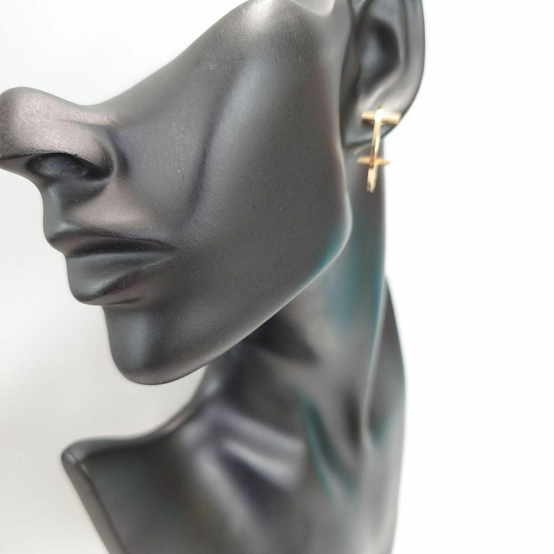 Tiffany & Co. - 【美品】ティファニー K18YG Tワイヤー フープ Tiffany & Co. - 【美品】ティファニー K18YG Tワイヤー フープ