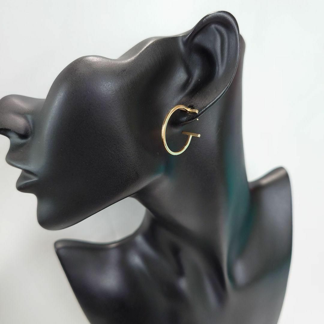 Tiffany & Co. - 【美品】ティファニー K18YG Tワイヤー フープ Tiffany & Co. - 【美品】ティファニー K18YG Tワイヤー フープ