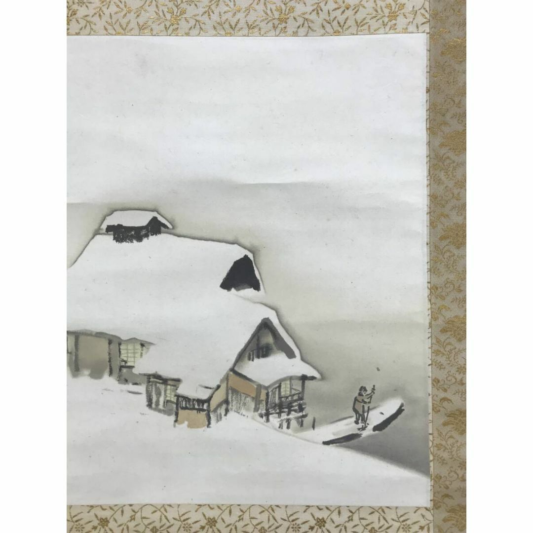 複製/川合玉堂/雪景人物図/雪の家図/横物/工芸品/掛軸☆宝船☆AI 複製/川合玉堂/雪景人物図/雪の家図/横物/工芸品/掛軸☆宝船☆AI