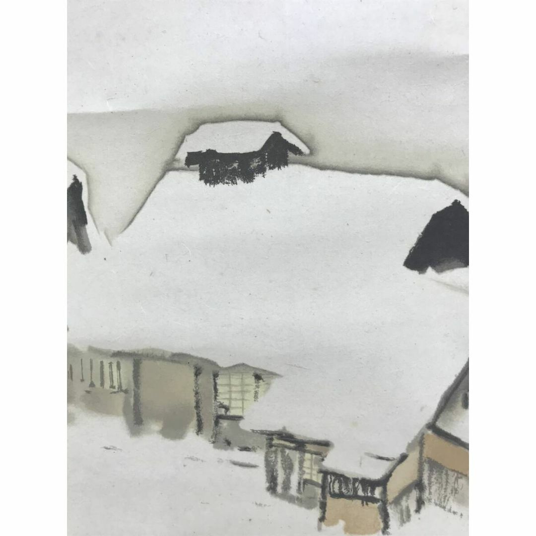 複製/川合玉堂/雪景人物図/雪の家図/横物/工芸品/掛軸☆宝船☆AI 複製/川合玉堂/雪景人物図/雪の家図/横物/工芸品/掛軸☆宝船☆AI