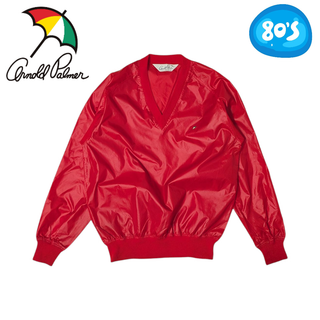 アーノルドパーマー(Arnold Palmer)の80s Vntage Arnold Palmer レッド ナイロン プルオーナー(ナイロンジャケット)