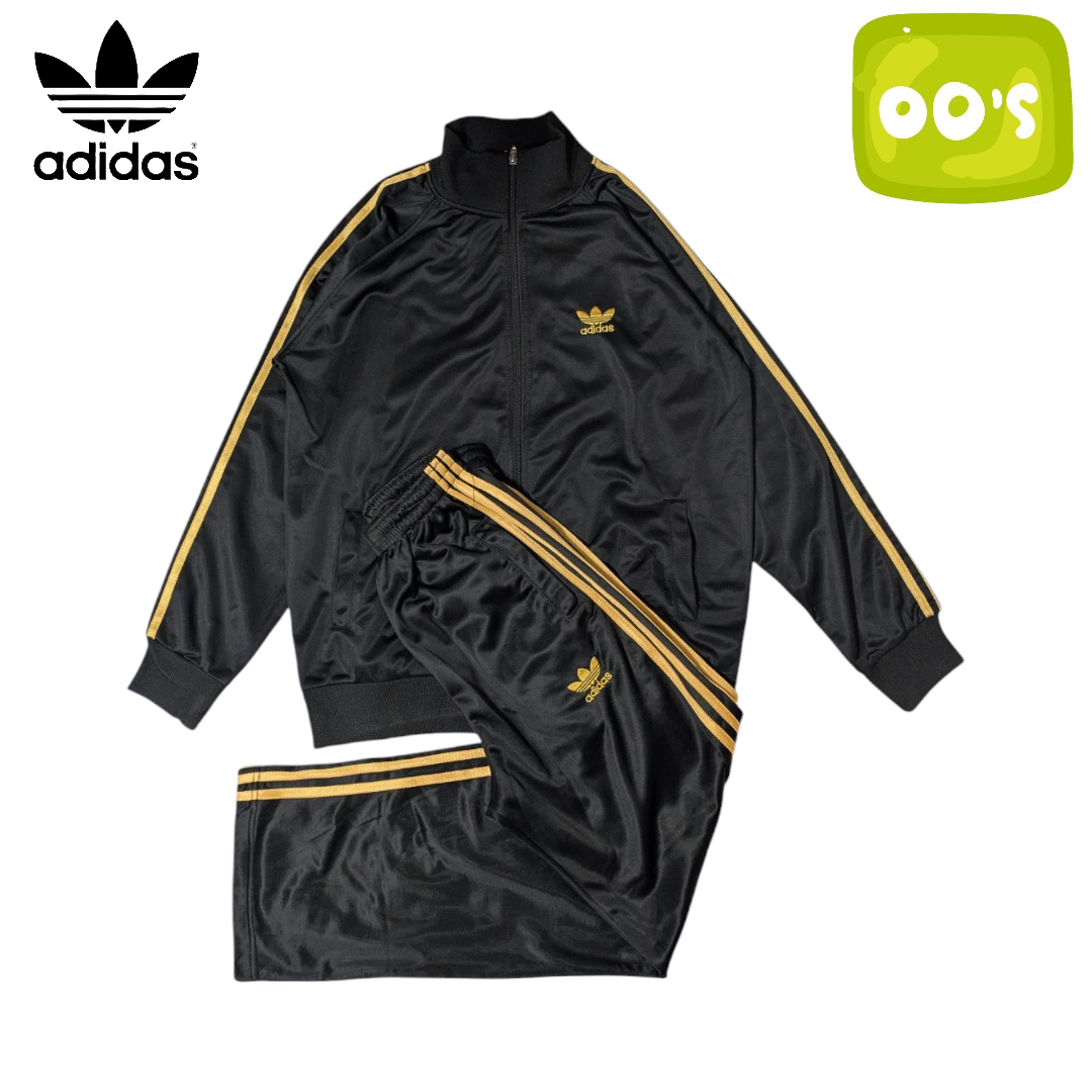 adidas Originals - ADIDAS ORIGINALS ブラック ゴールドセットアップ ジャージ