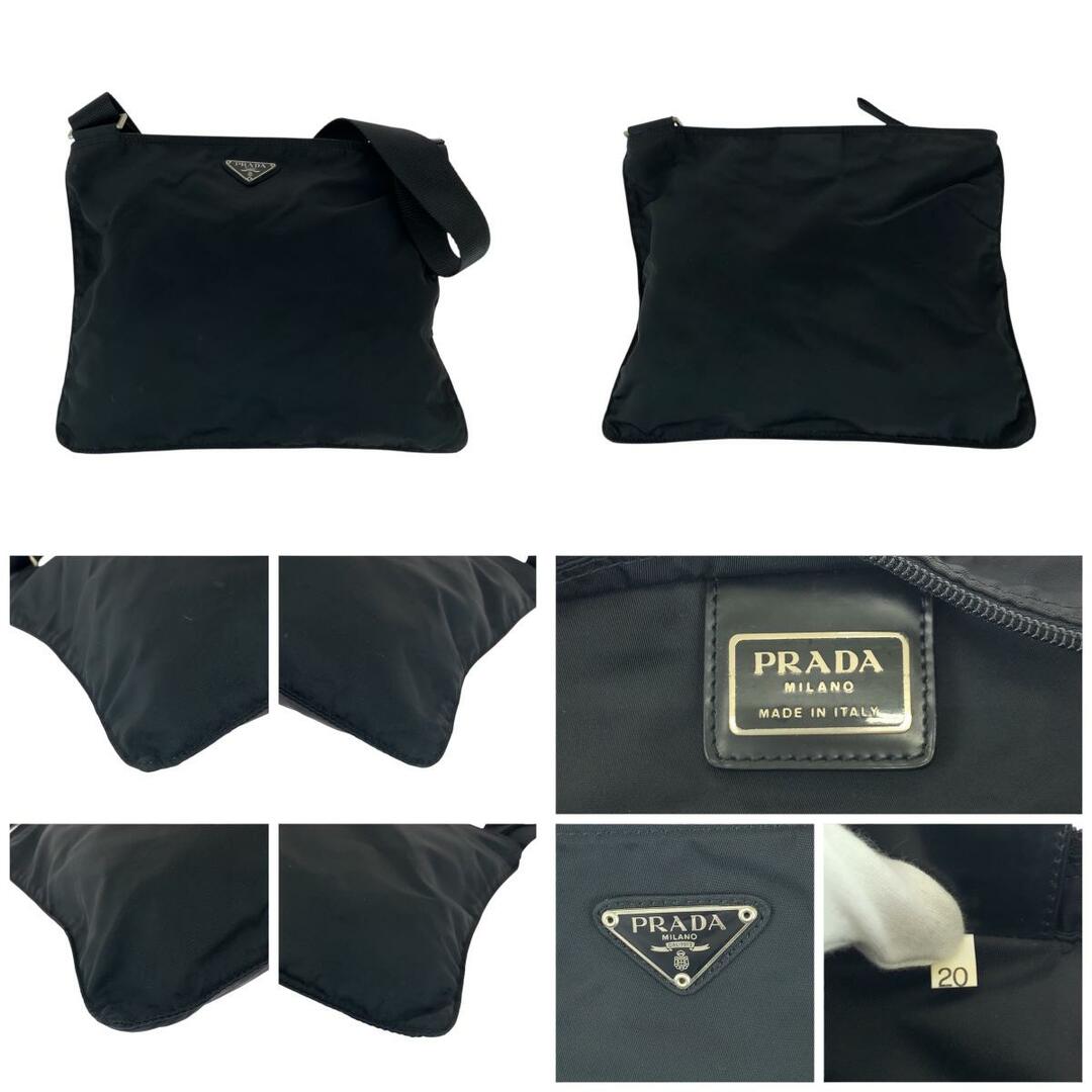 PRADA - 美品 PRADA プラダ テスート 三角ロゴプレート ブラック PRADA - 美品 PRADA プラダ テスート 三角ロゴプレート ブラック