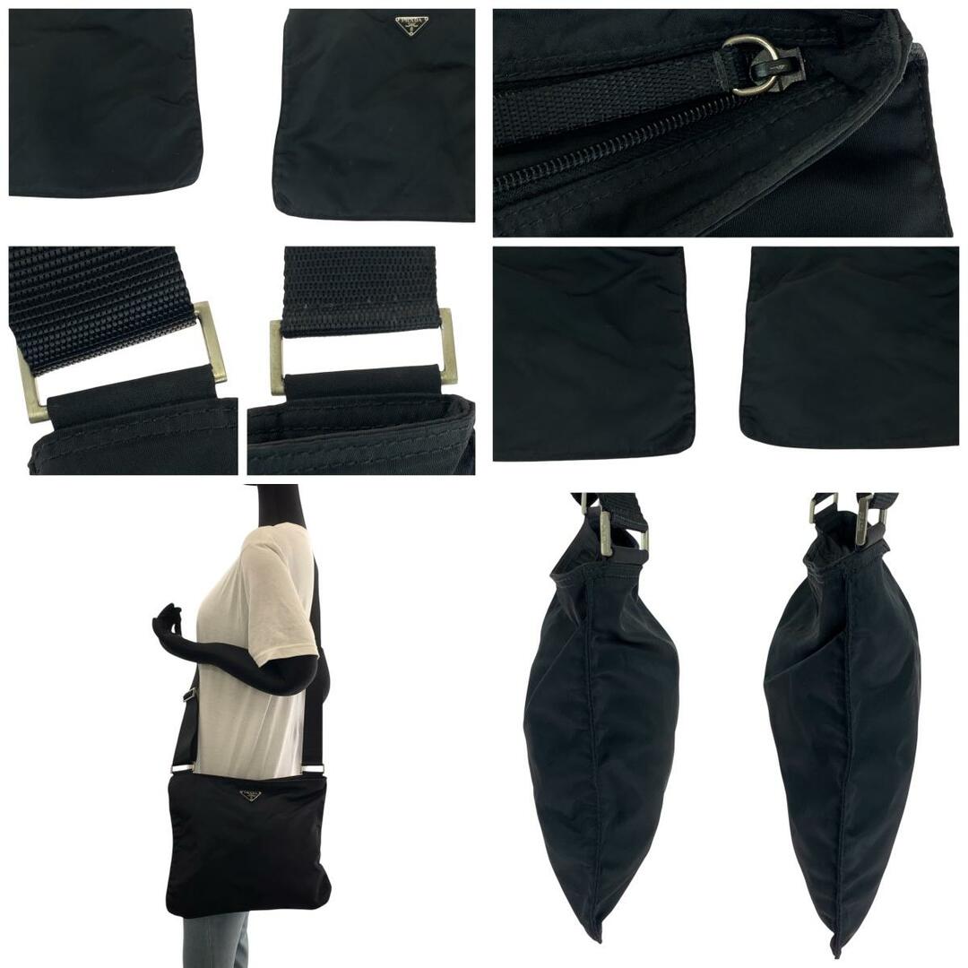PRADA - 美品 PRADA プラダ テスート 三角ロゴプレート ブラック PRADA - 美品 PRADA プラダ テスート 三角ロゴプレート ブラック