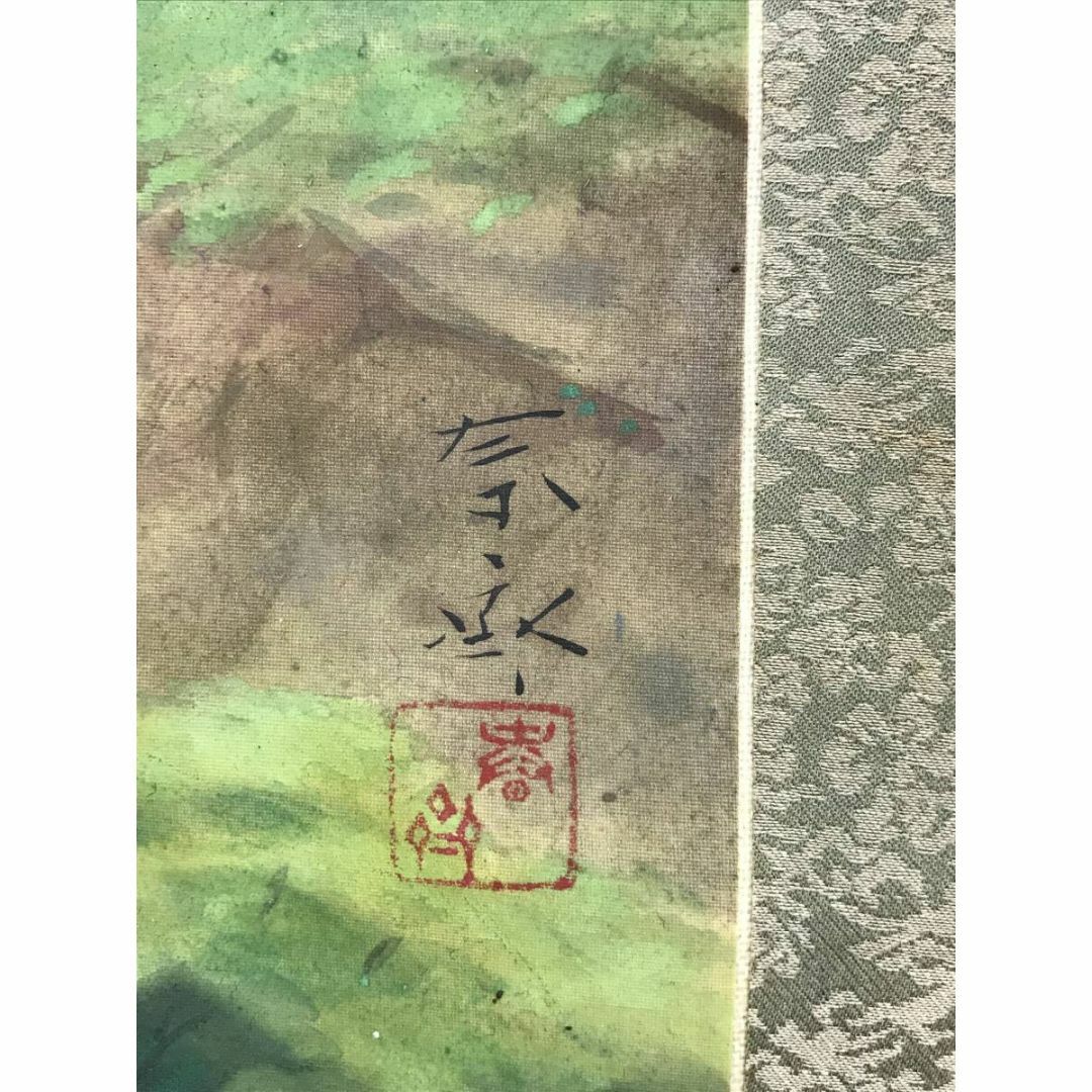 真作/堀江春斎/渓谷水聲図/横物/春の掛軸/掛軸☆宝船☆AI-820の 真作/堀江春斎/渓谷水聲図/横物/春の掛軸/掛軸☆宝船☆AI-820の