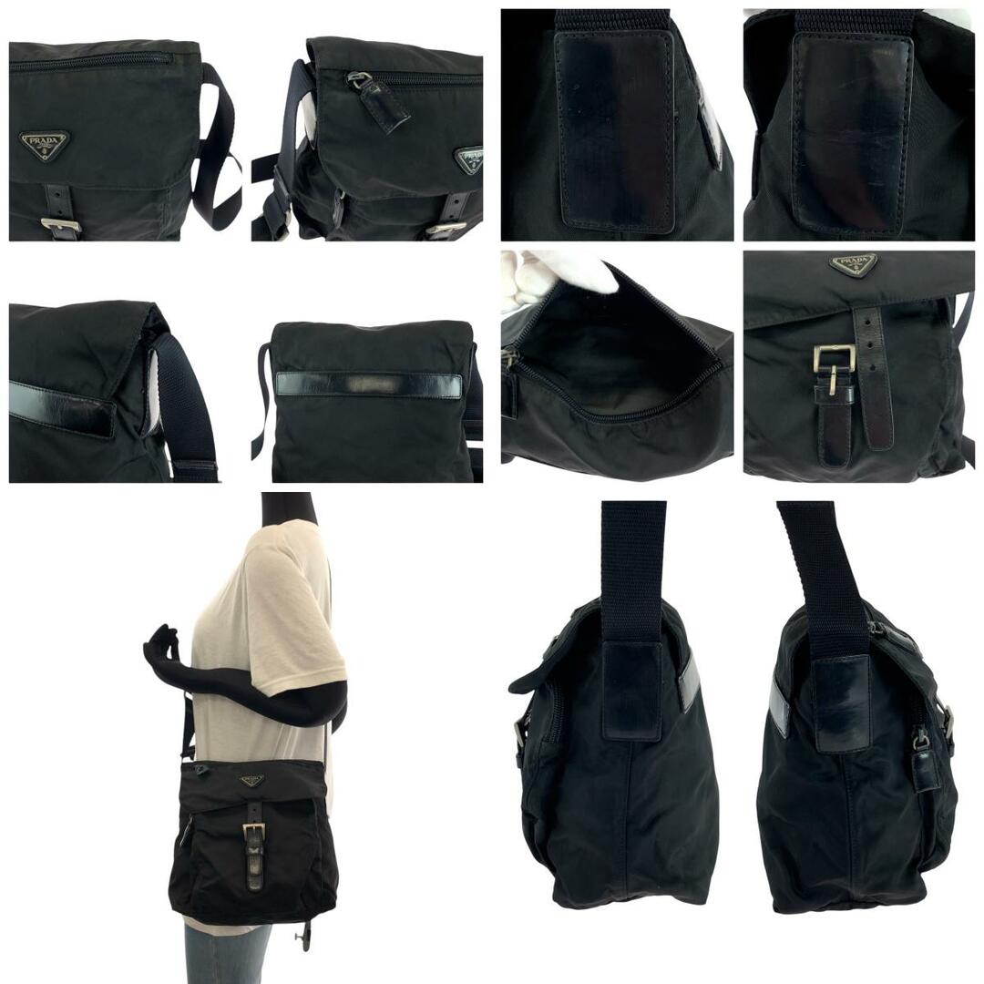 PRADA - PRADA プラダ テスート 三角ロゴプレート ブラック 黒 PRADA - PRADA プラダ テスート 三角ロゴプレート ブラック 黒