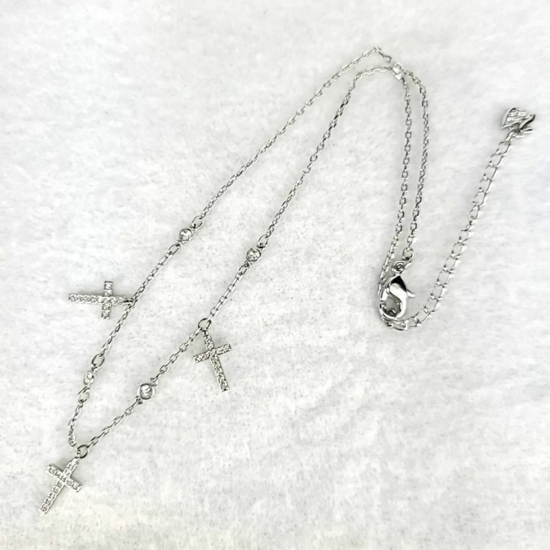 SWAROVSKI - ○未使用級◎スワロフスキー ネックレス 3連クロス SWAROVSKI - ○未使用級◎スワロフスキー ネックレス 3連クロス