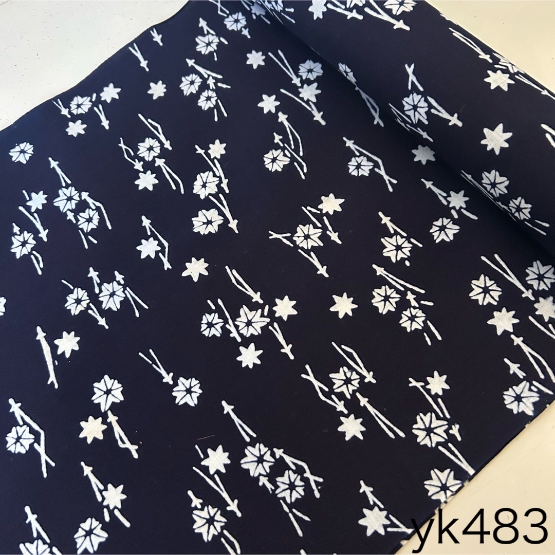 yk483 本染 浴衣 生地 反物 はぎれ 古布 リメイク 松葉 もみじの yk483 本染 浴衣 生地 反物 はぎれ 古布 リメイク 松葉 もみじの