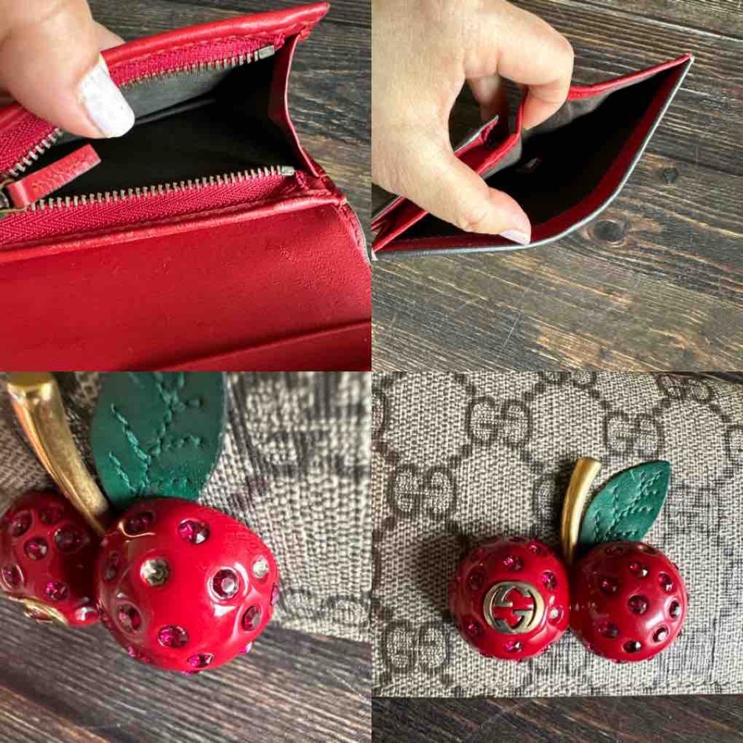 GUCCI - GUCCI グッチ ミニウォレット さくらんぼ 2つ折りの通販 GUCCI - GUCCI グッチ ミニウォレット さくらんぼ 2つ折りの通販