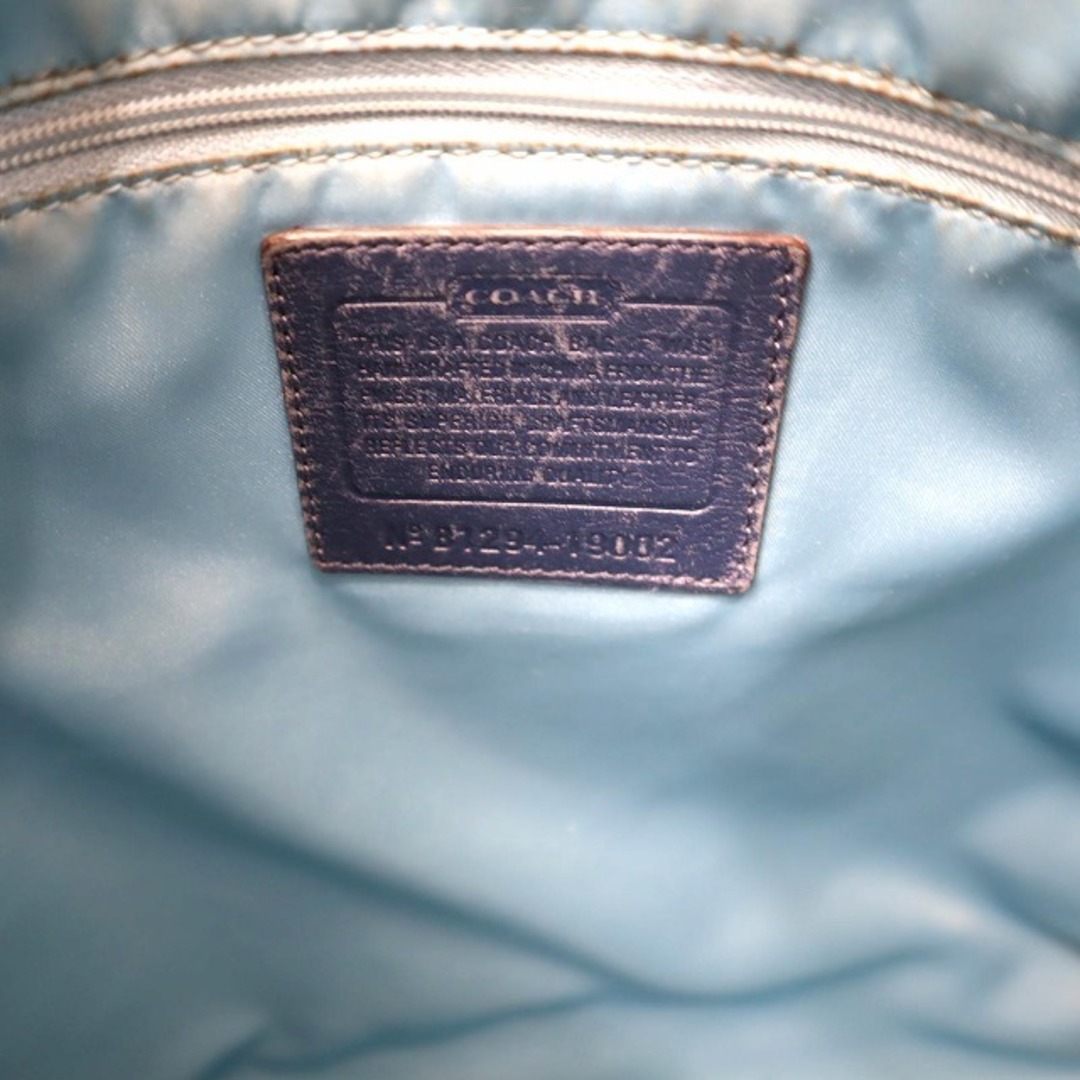 COACH - コーチ COACH 肩掛け レザー トートバッグ ネイビーの COACH - コーチ COACH 肩掛け レザー トートバッグ ネイビーの