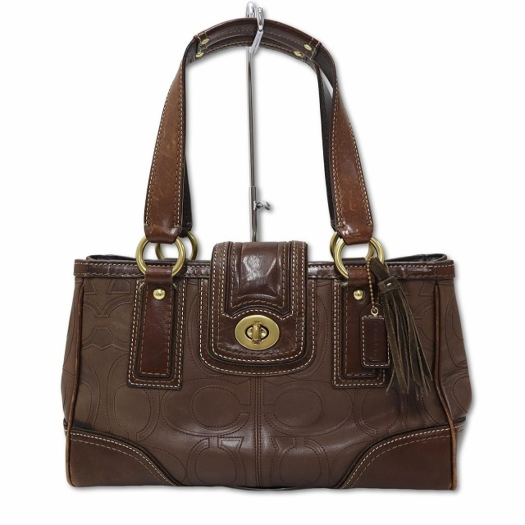 COACH - コーチ COACH レザー ターンロック シグネチャー トート COACH - コーチ COACH レザー ターンロック シグネチャー トート