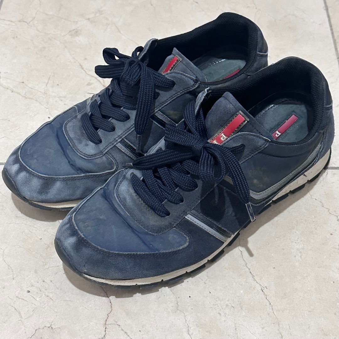 PRADA - PRADA スニーカー 26cm ネイビー メンズ プラダの通販 PRADA - PRADA スニーカー 26cm ネイビー メンズ プラダの通販