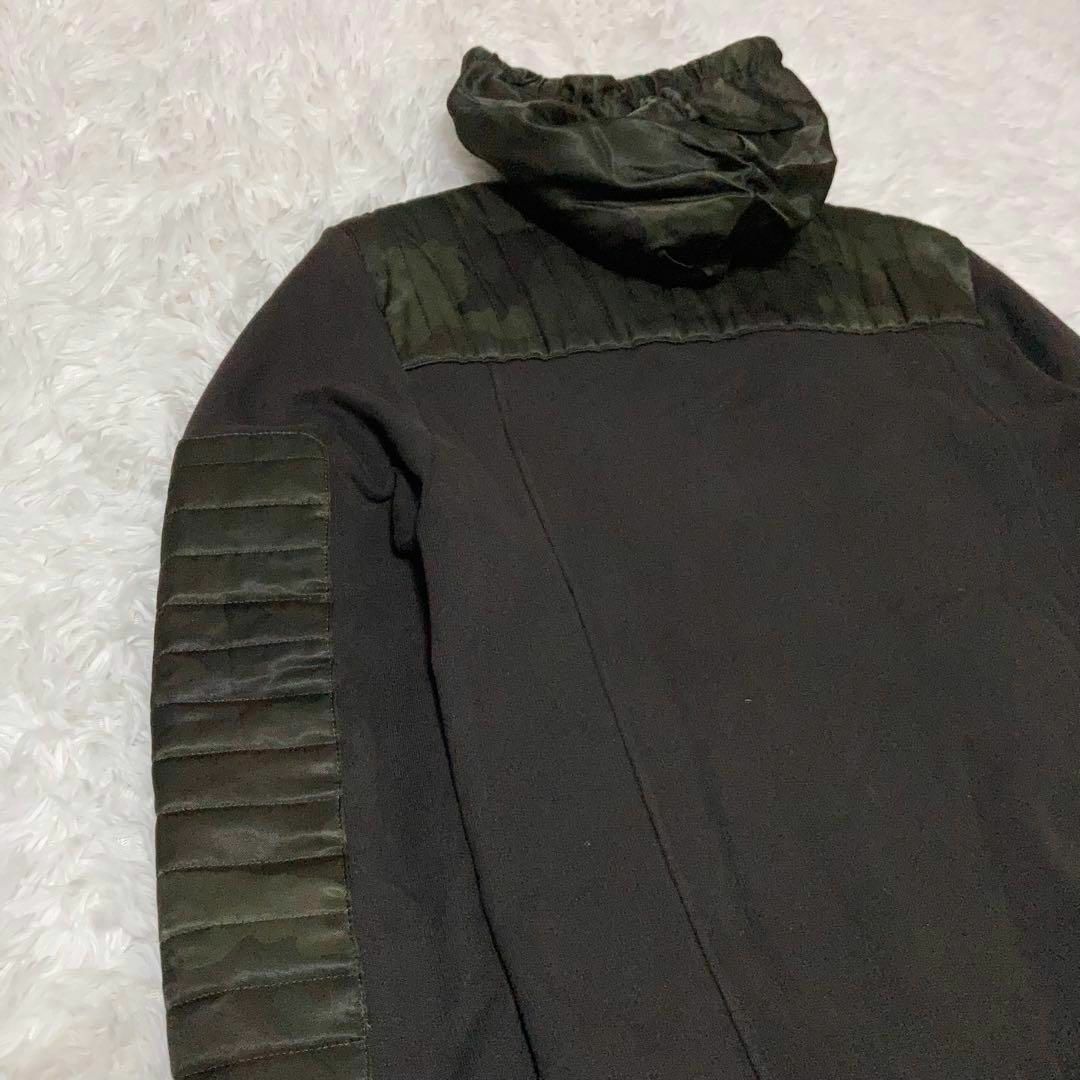 BALMAIN - バルマン ジップパーカー ドッキング 黒 迷彩 カモ XS BALMAIN - バルマン ジップパーカー ドッキング 黒 迷彩 カモ XS