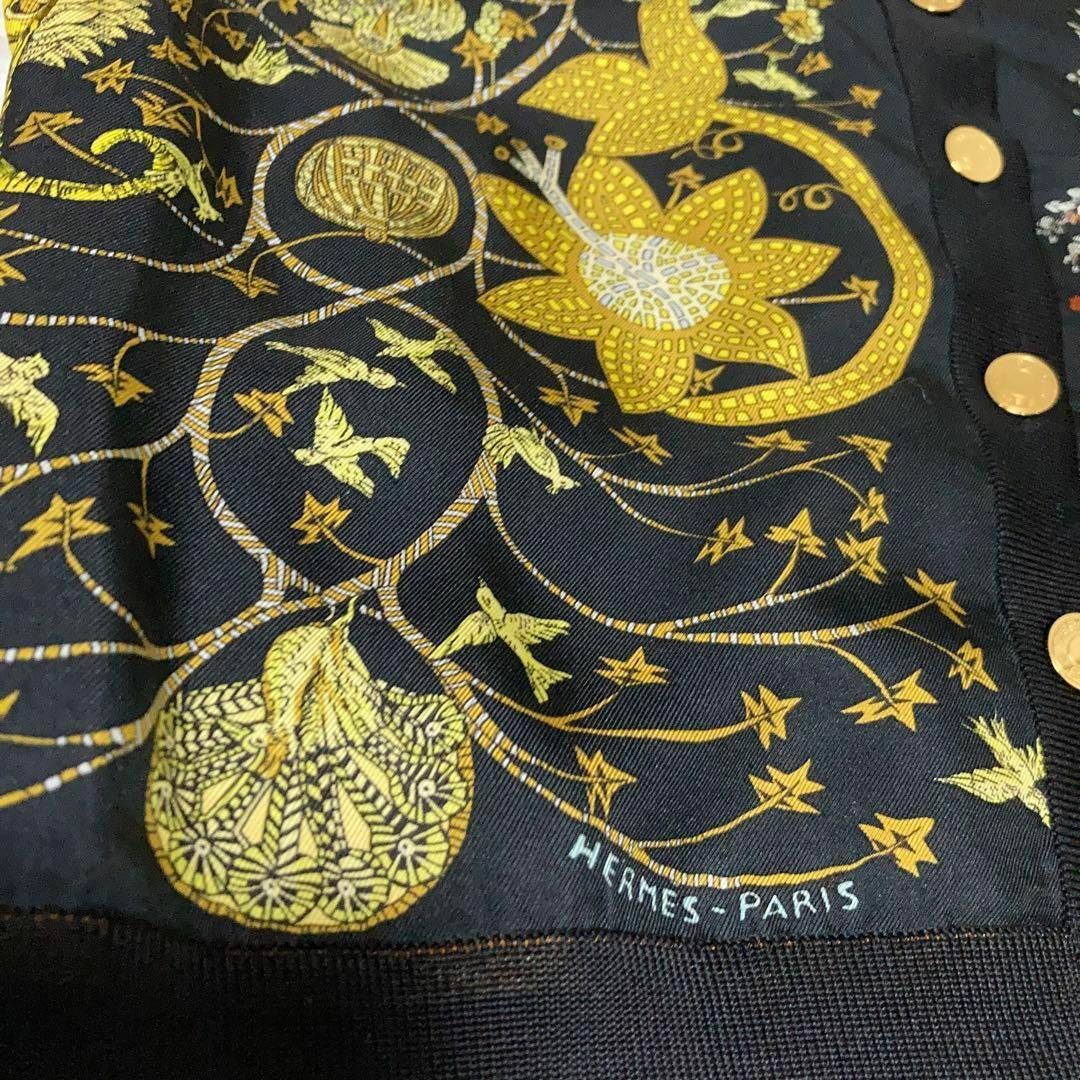 HERMES - 【極美品】HERMES エルメス カーディガン シルク ロゴ HERMES - 【極美品】HERMES エルメス カーディガン シルク ロゴ
