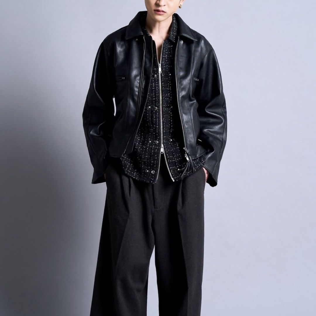 Camphor wood zipped leather sport jacketの通販 by ︎K✴︎'s Camphor wood zipped leather sport jacketの通販 by ︎K✴︎'s
