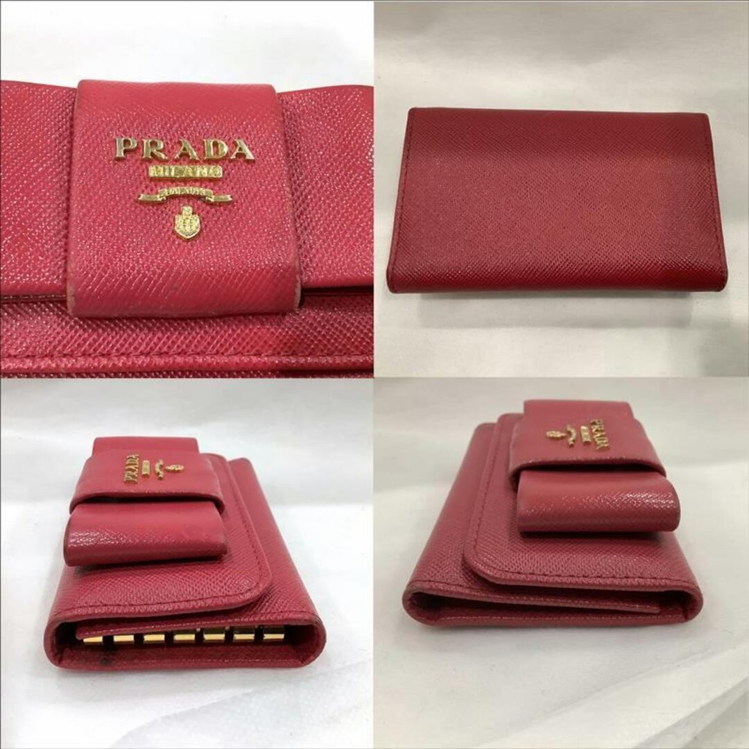 PRADA - PRADA プラダ 6連 キーケース 1PG222 ピンク PRADA - PRADA プラダ 6連 キーケース 1PG222 ピンク