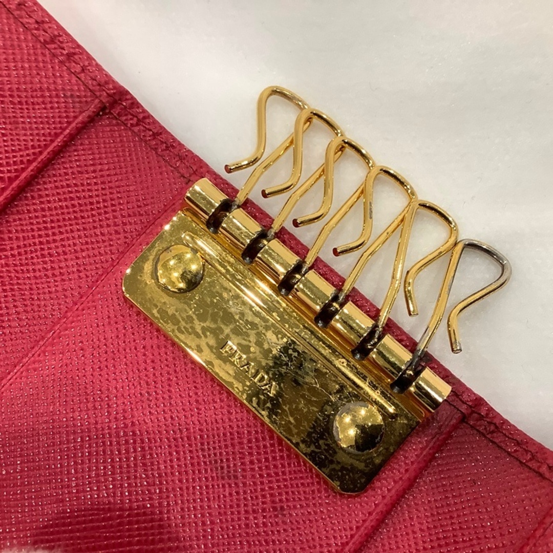 PRADA - PRADA プラダ 6連 キーケース 1PG222 ピンク PRADA - PRADA プラダ 6連 キーケース 1PG222 ピンク
