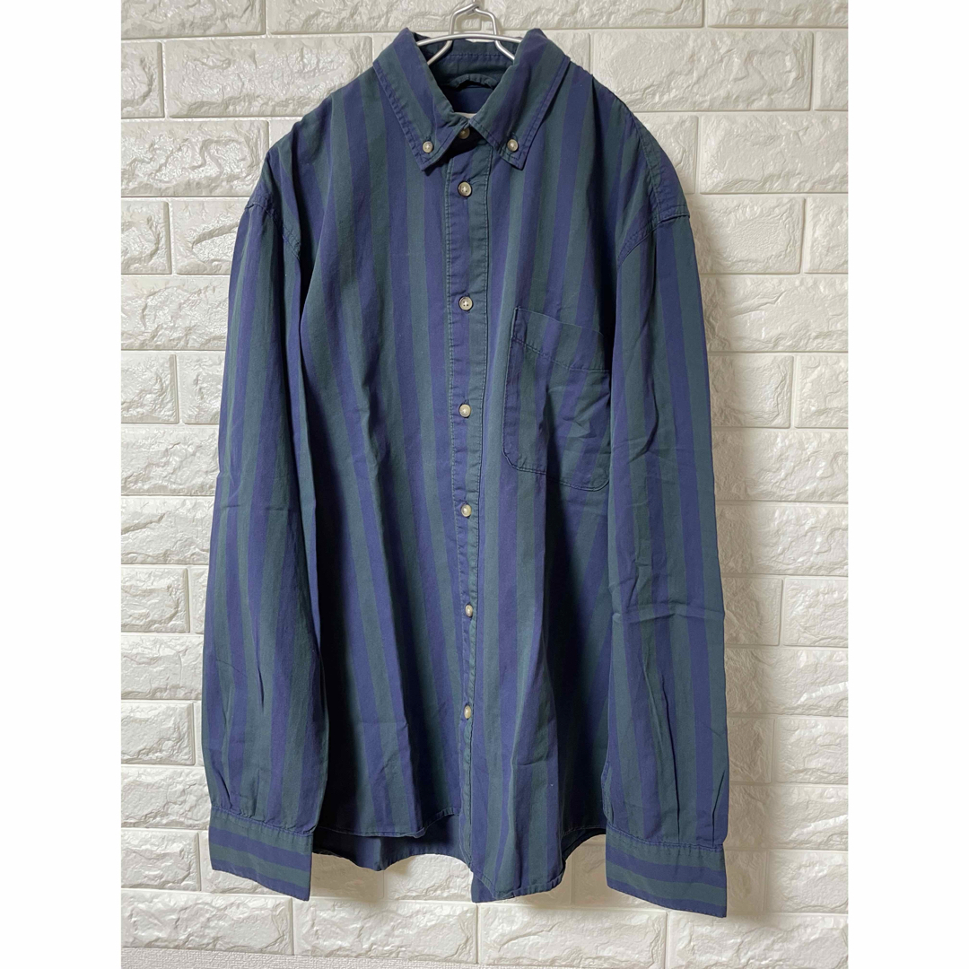 ZARA(ザラ)のZARA ザラ 紫と緑のストライプ 長袖シャツ サイズL メンズのトップス(シャツ)の商品写真