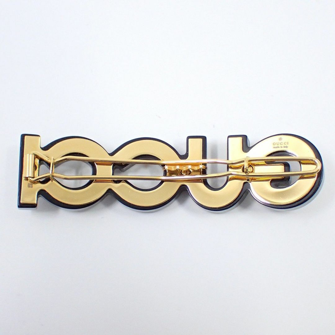 GUCCI - GUCCI グッチ ロゴ ヘアクリップ バレッタ ブラック GUCCI - GUCCI グッチ ロゴ ヘアクリップ バレッタ ブラック