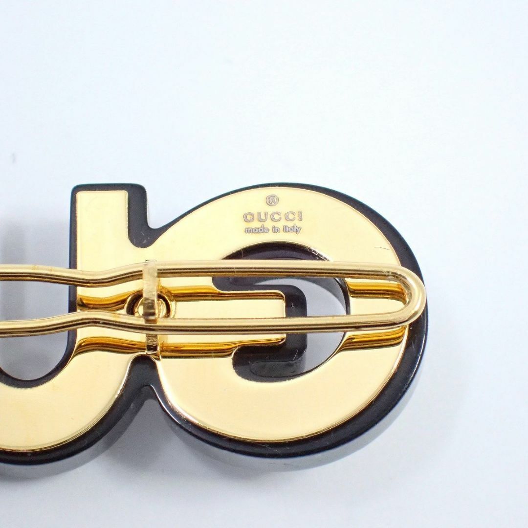 GUCCI - GUCCI グッチ ロゴ ヘアクリップ バレッタ ブラック GUCCI - GUCCI グッチ ロゴ ヘアクリップ バレッタ ブラック