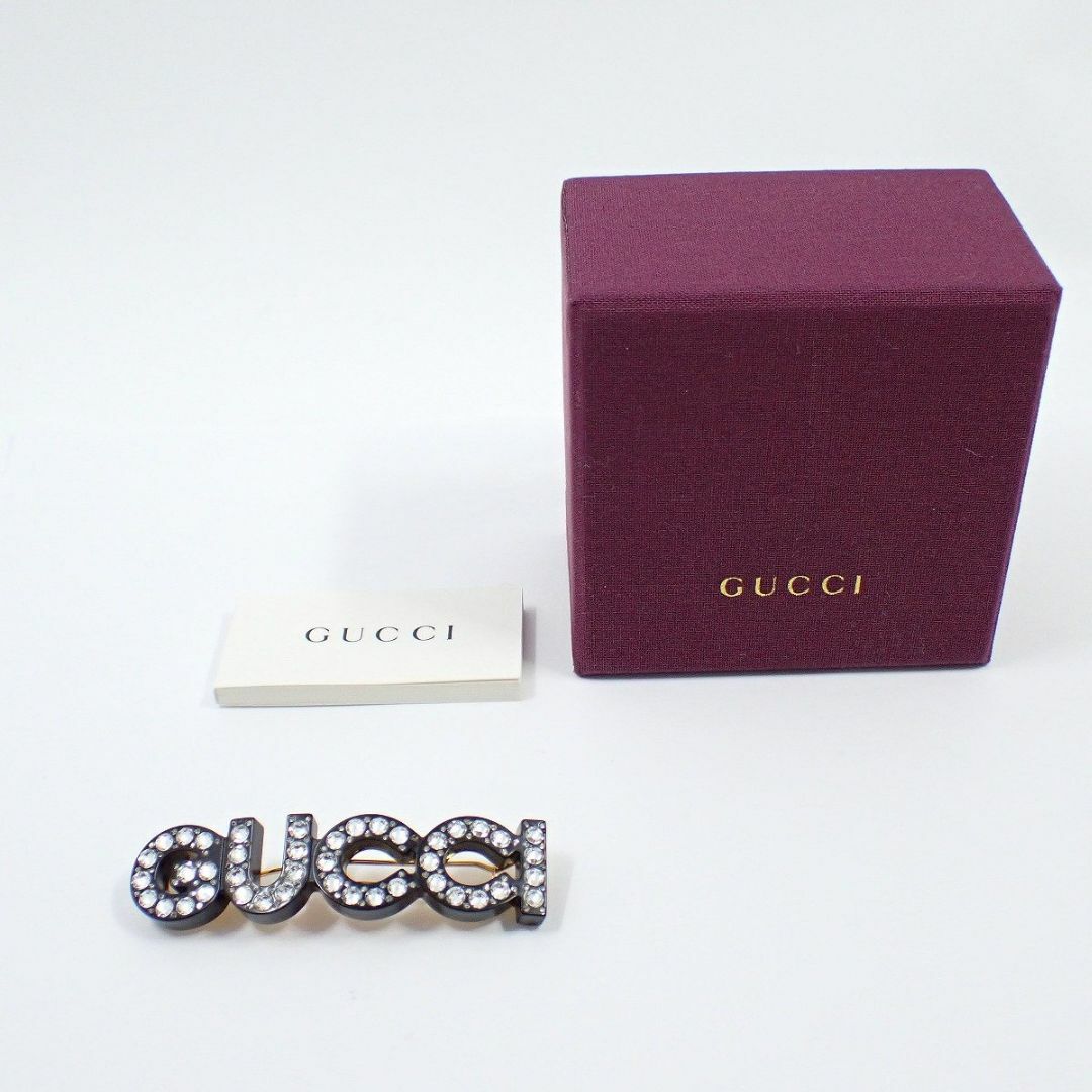 GUCCI - GUCCI グッチ ロゴ ヘアクリップ バレッタ ブラック GUCCI - GUCCI グッチ ロゴ ヘアクリップ バレッタ ブラック