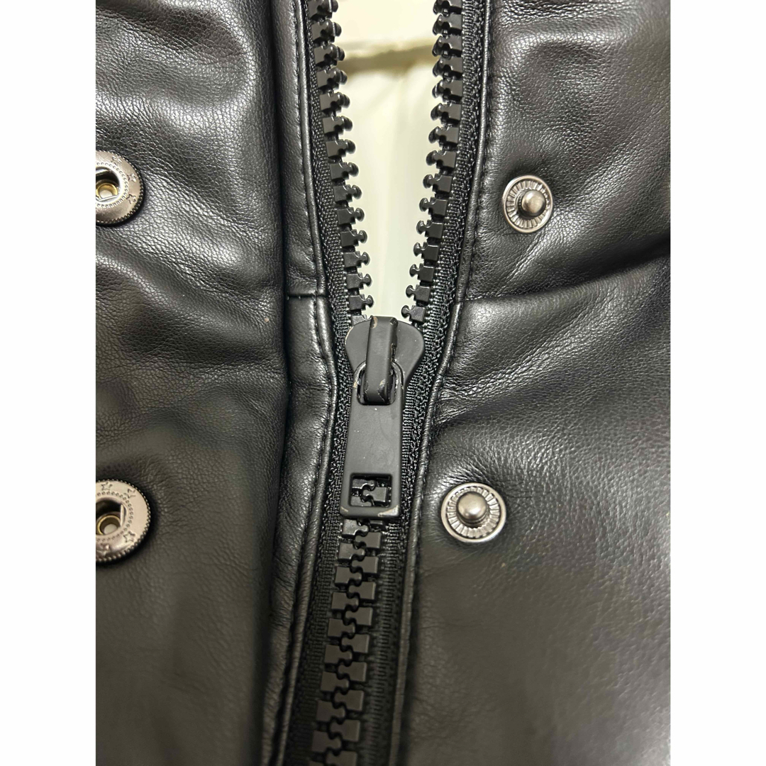 ZARA - ZARA フェイクレザー ダウンジャケット ショート 黒 XSの ZARA - ZARA フェイクレザー ダウンジャケット ショート 黒 XSの