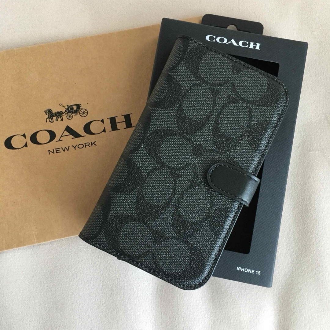 COACH - 新品 COACH コーチ レザー iPhone 15 ケース COACH - 新品 COACH コーチ レザー iPhone 15 ケース