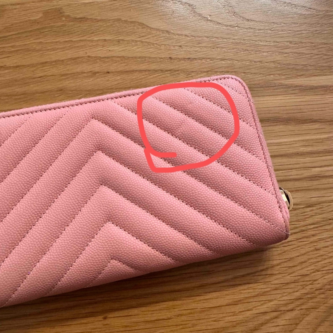 CHANEL - CHANEL ロングウォレット Vステッチ キャビアスキン CHANEL - CHANEL ロングウォレット Vステッチ キャビアスキン